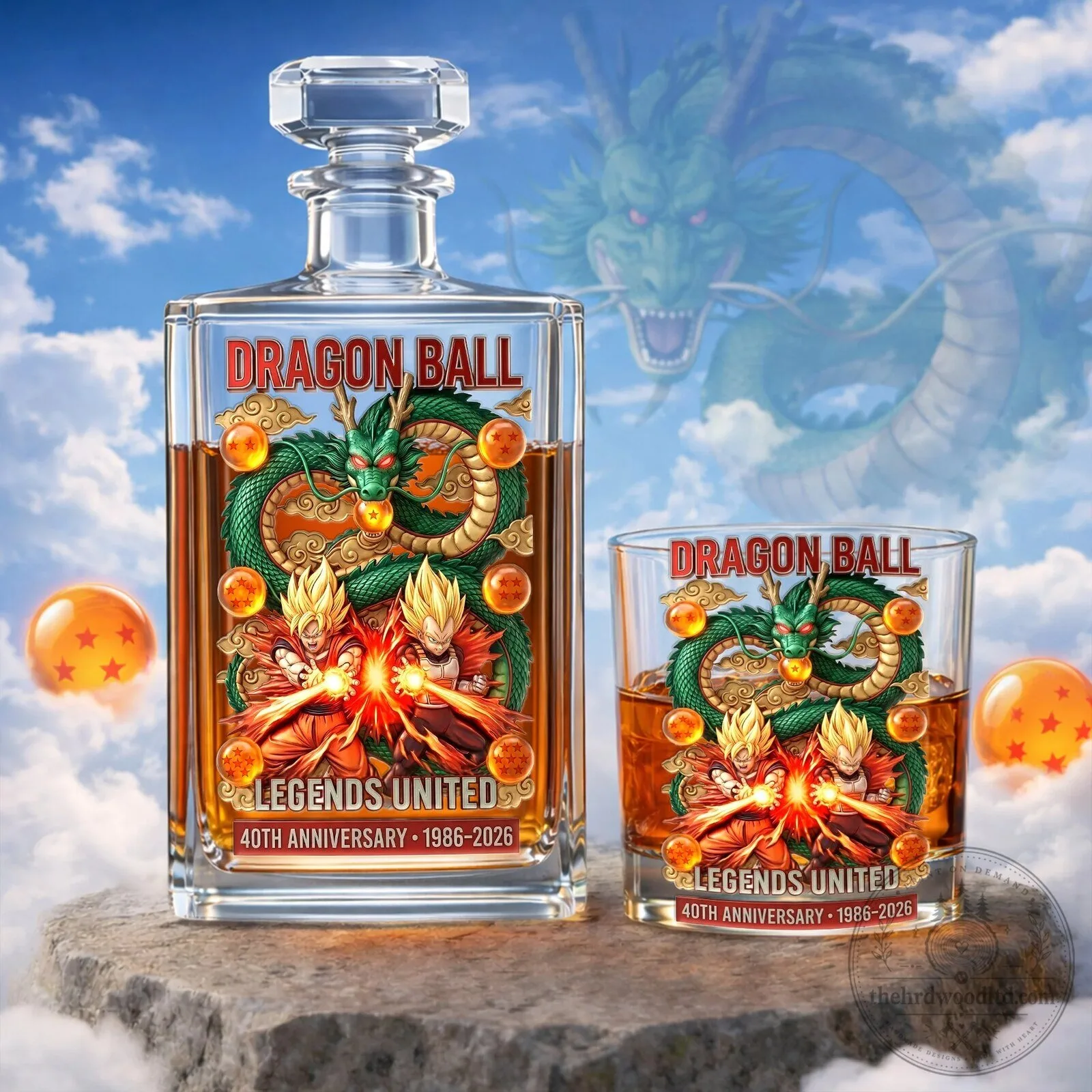 Dragon Ball Legends United 40th Anniversary Whiskey Decanter Set 7 Dragon Ball Legends United 40th Anniversary Whiskey Decanter Set