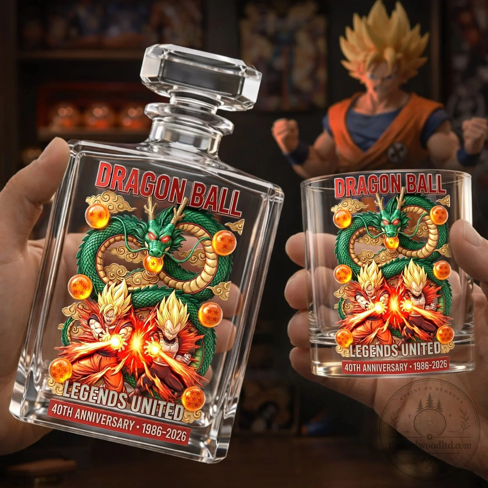 Dragon Ball Legends United 40th Anniversary Whiskey Decanter Set 8 Dragon Ball Legends United 40th Anniversary Whiskey Decanter Set