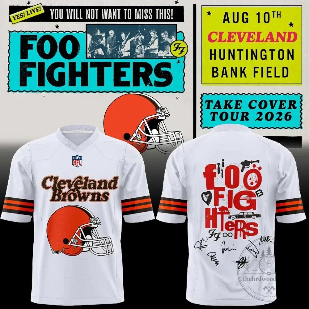 Cleveland Browns Football Foo Fighters Take Cover Tour 2026 Football Jersey