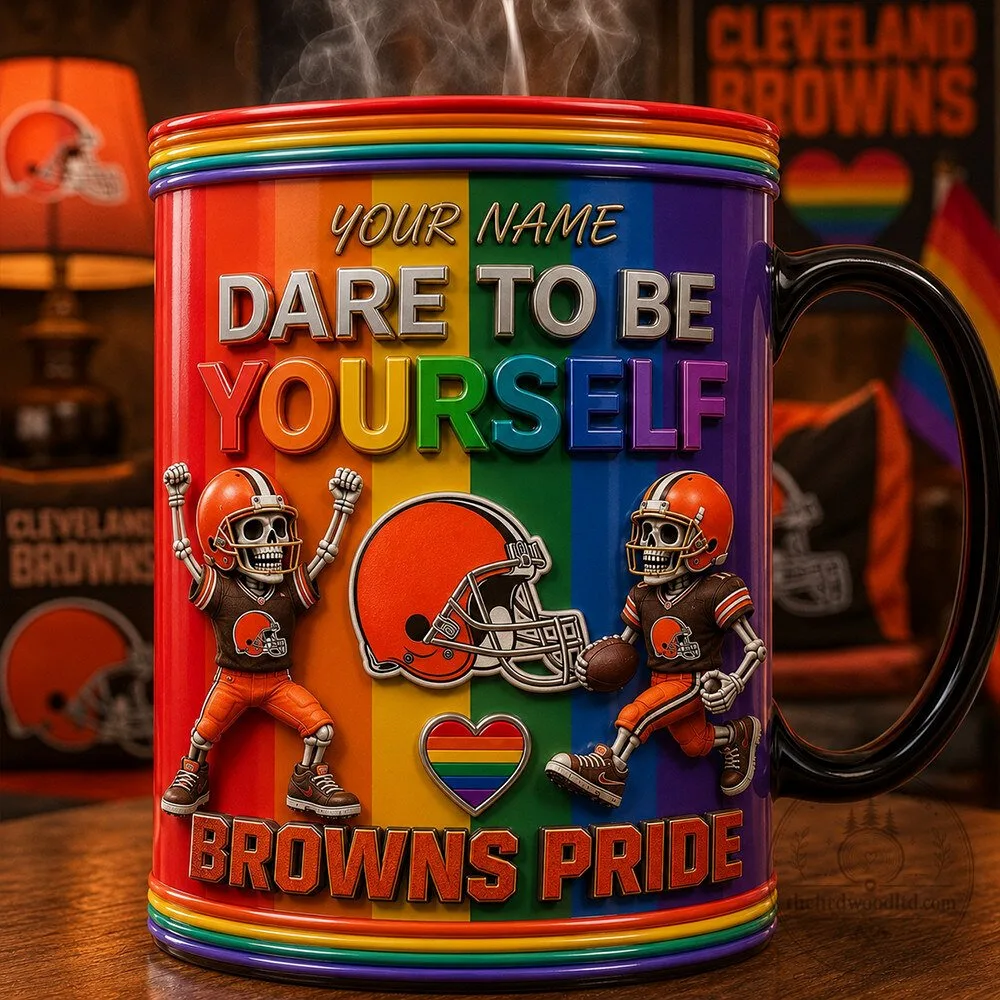 Cleveland Browns NFL Pride Dare To Be Yourself Rainbow Ceramic Mug