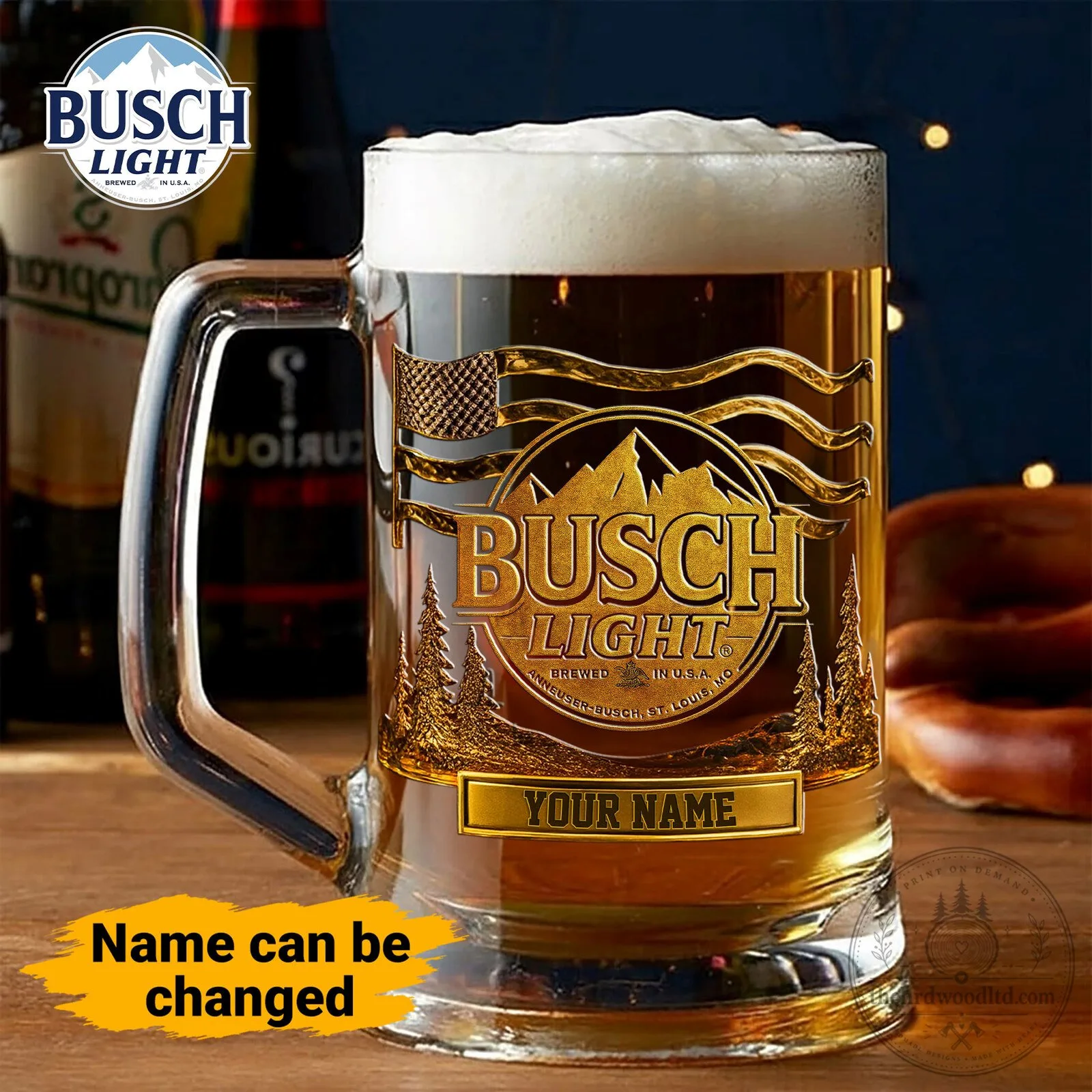 Busch Light Beer Mug Personalized Custom Name Glass