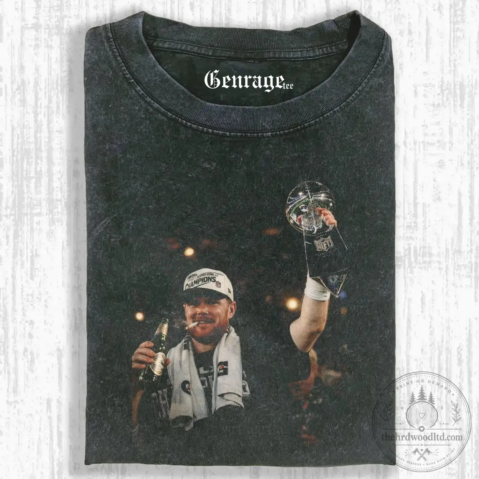 Sam Darnold Football Player Champions Black Washed T-Shirt 1 Sam Darnold Football Player Champions Black Washed T-Shirt