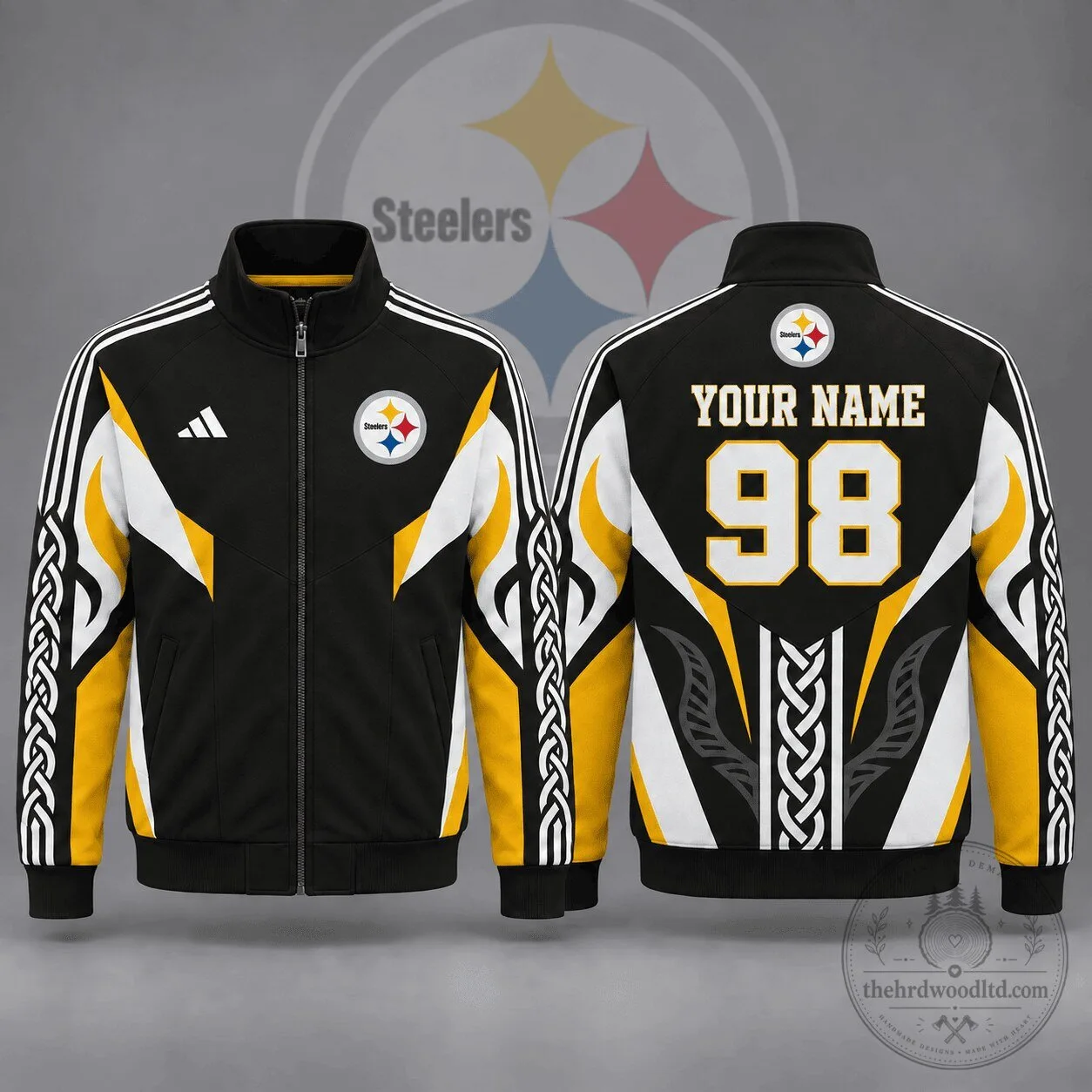 Pittsburgh Steelers Personalized Team Tribal Zip Up Jacket