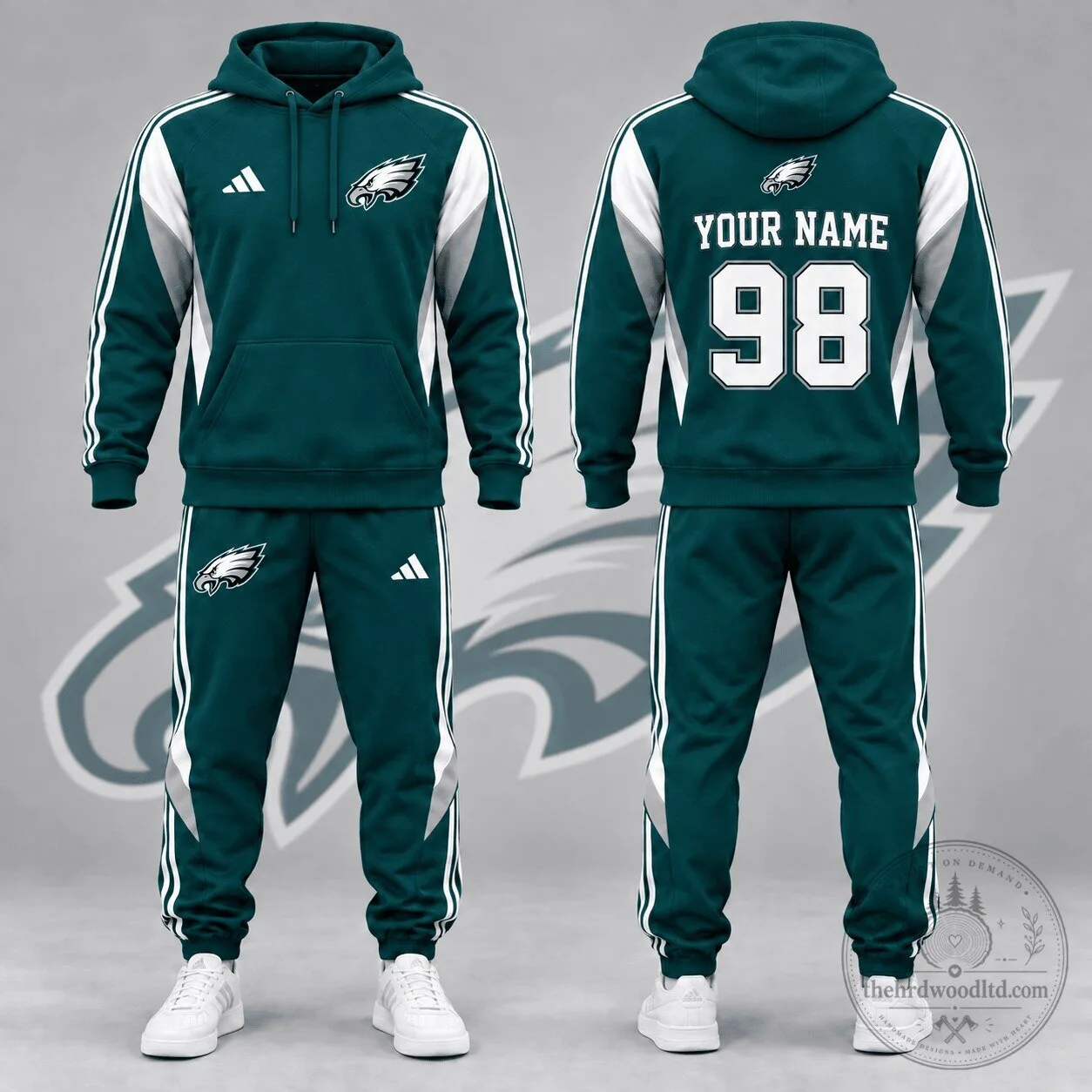 Philadelphia Eagles Personalized Hoodie and Jogger Pants Set