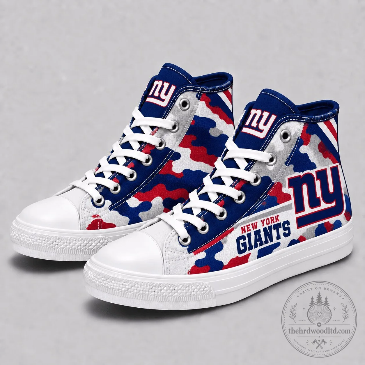 New York Giants Camouflage High Top Canvas Sneakers