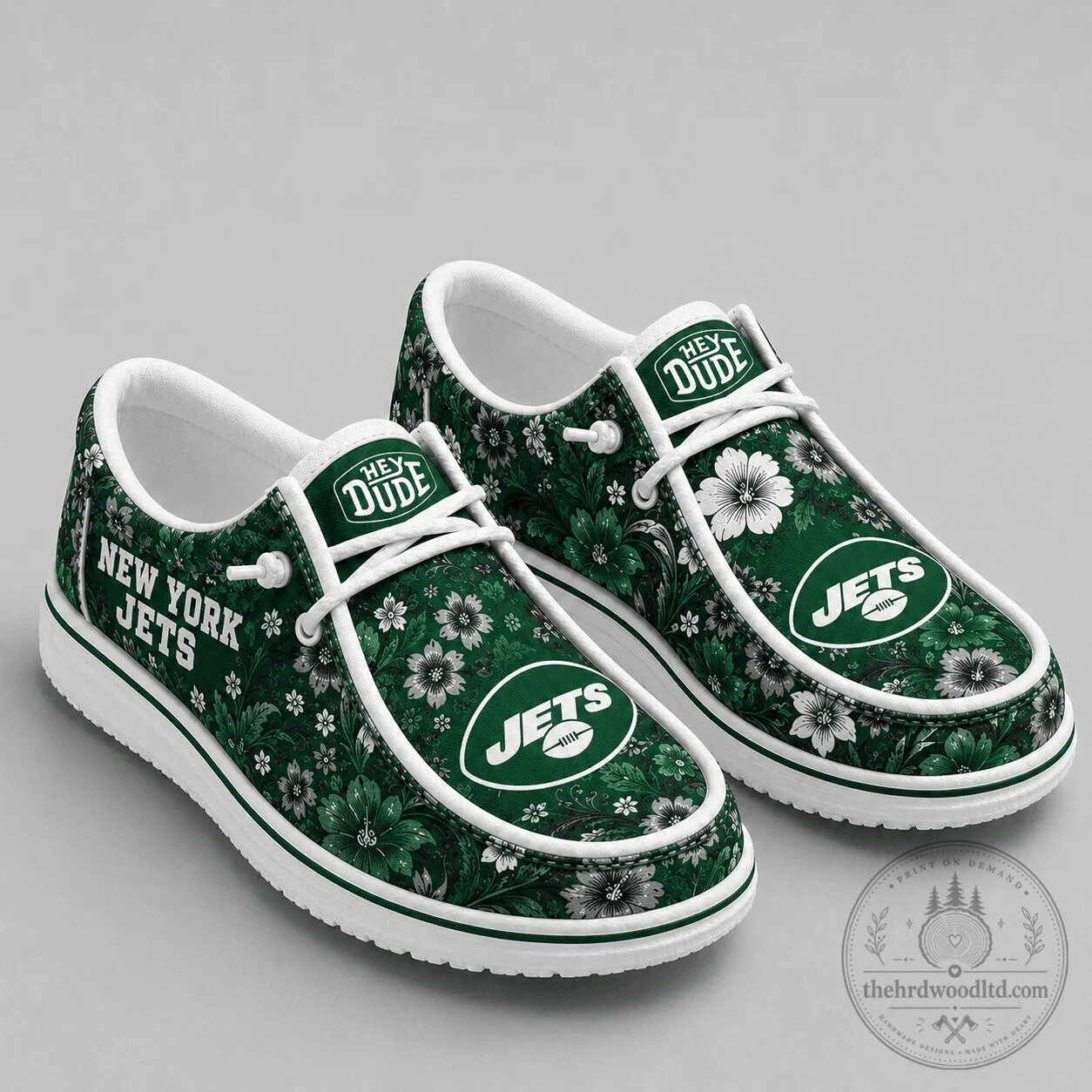 New York Jets Floral Pattern Team Colors Loafer Shoes for Women 1 New York Jets Floral Pattern Team Colors Loafer Shoes for Women