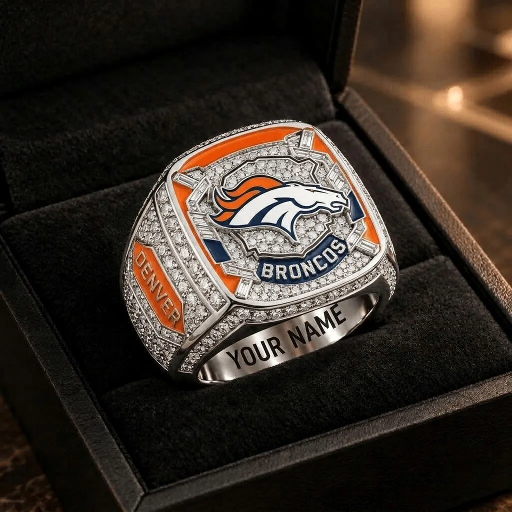 Denver Broncos NFL Football Team Championship Ring with Custom Engraving