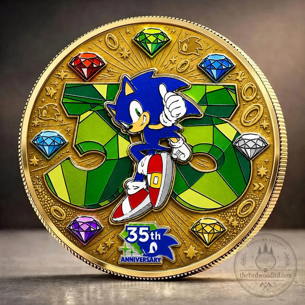 35th Anniversary Commemorative Coin for Sonic The Hedgehog in Gold