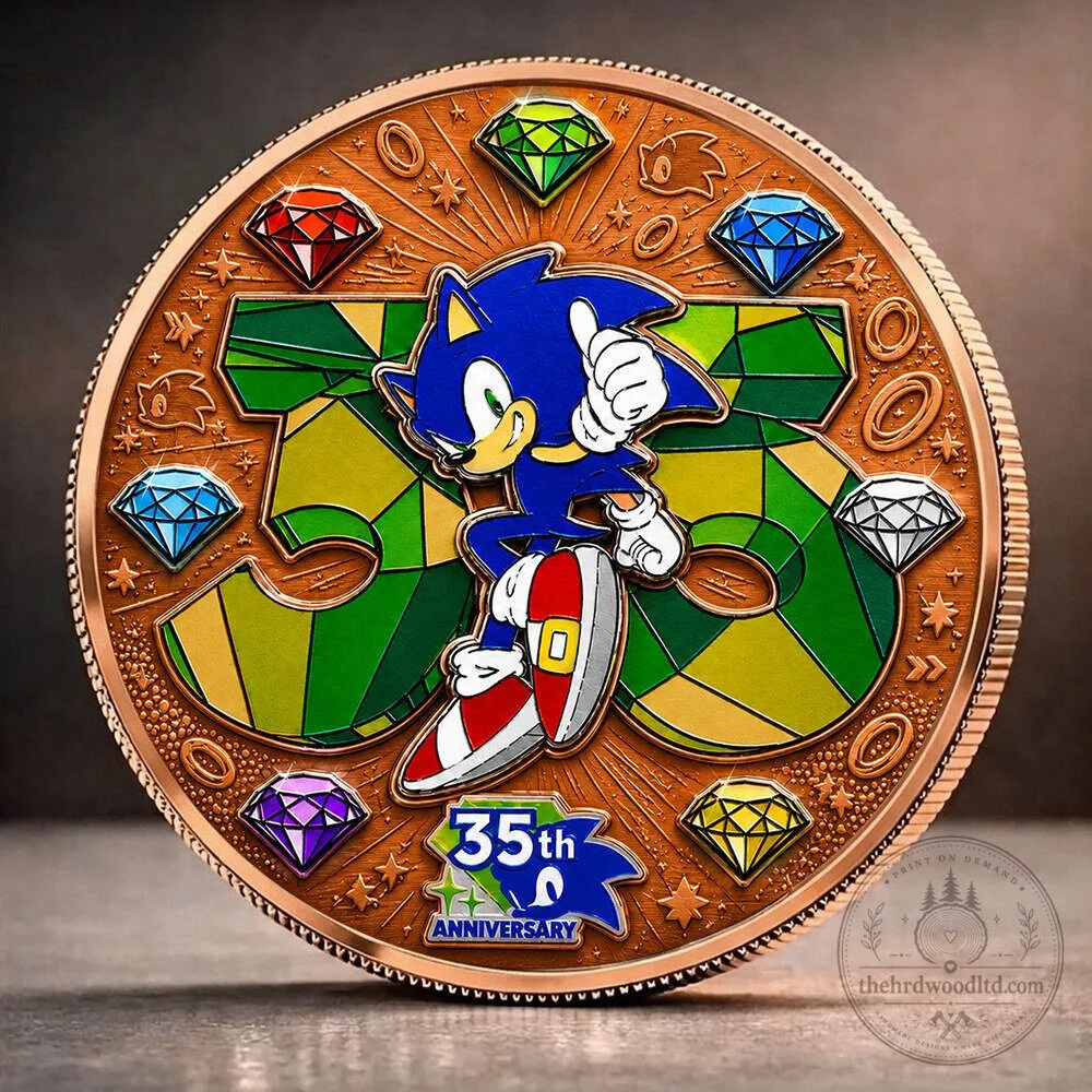 35th Anniversary Commemorative Coin for Sonic The Hedgehog in Gold 5 35th Anniversary Commemorative Coin for Sonic The Hedgehog in Gold