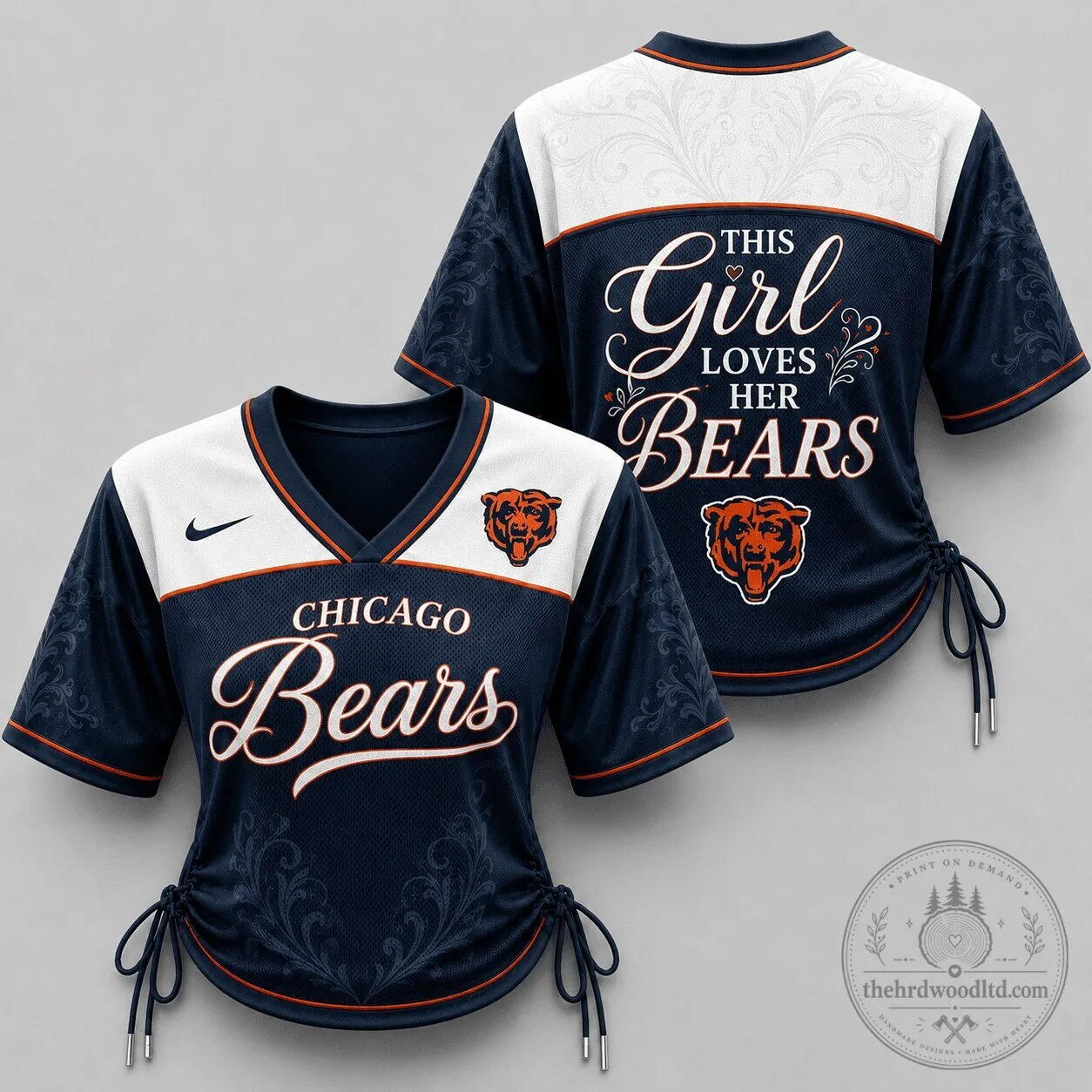 Chicago Bears Football Team Women's Game Day Lace-Up Jersey