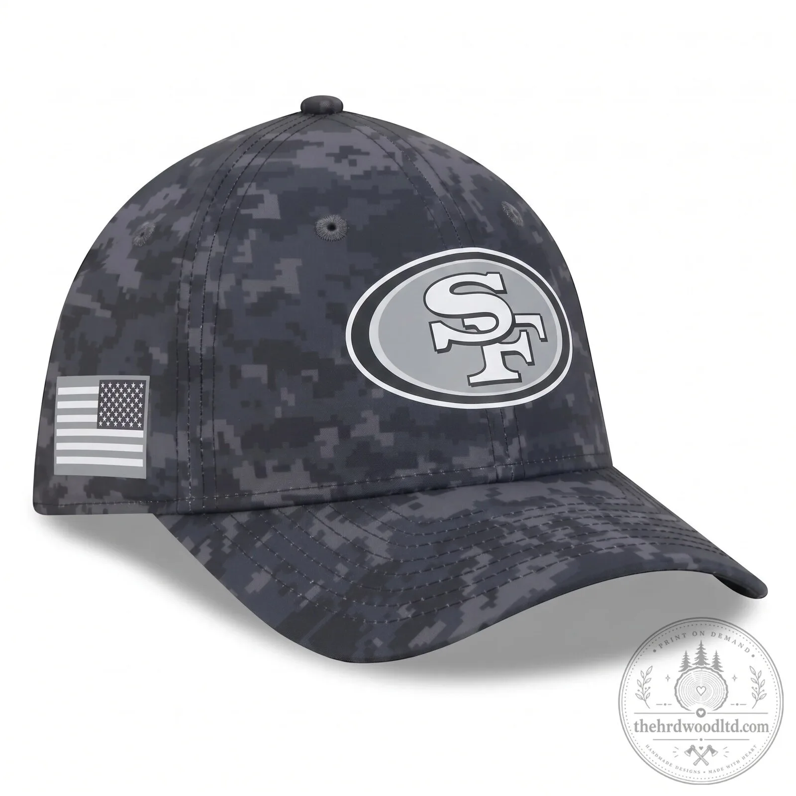 San Francisco 49ers Salute To Service Black Digital Camo Cap Hat