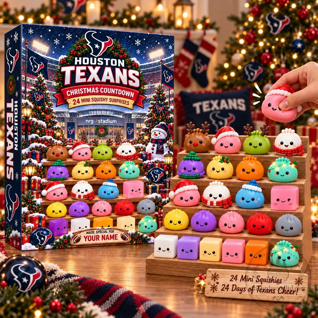 Houston Texans Christmas Countdown 24 Mini Squishy Surprises Advent Calendar