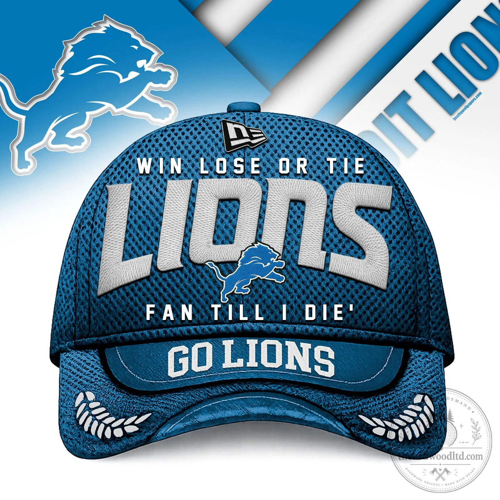 Detroit Lions Win Lose Or Tie Fan Till I Die Go Lions Football Cap Hat