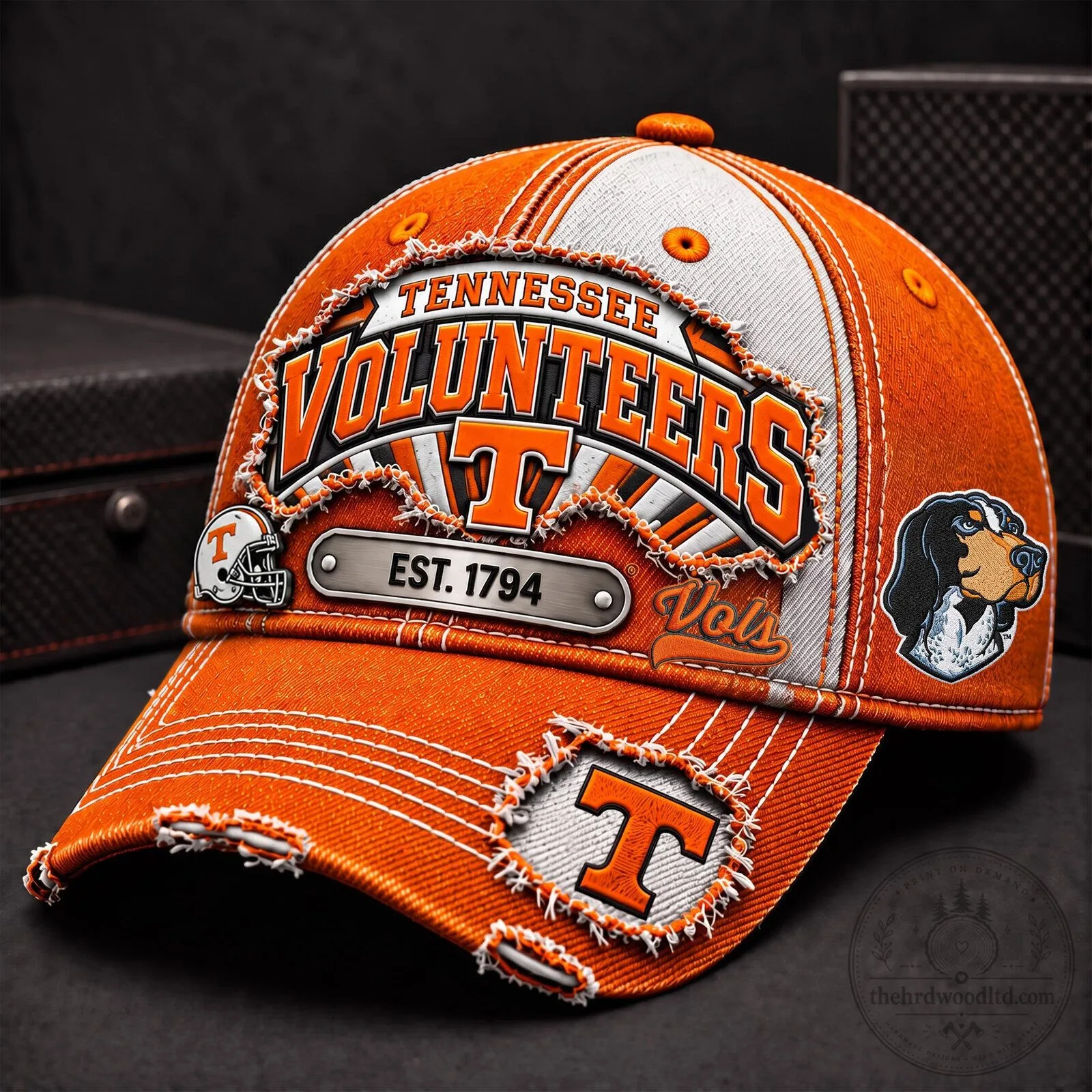 Tennessee Volunteers Distressed Orange and White Baseball Cap Hat