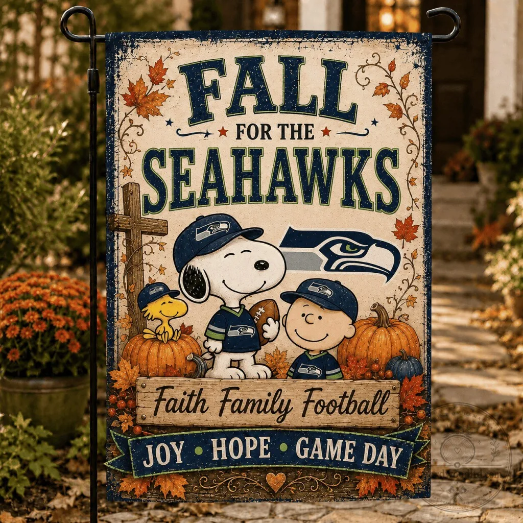 Seattle Seahawks Peanuts Snoopy Charlie Brown Fall Football Garden Flag Seattle Seahawks Peanuts Snoopy Charlie Brown Fall Football Garden Flag
