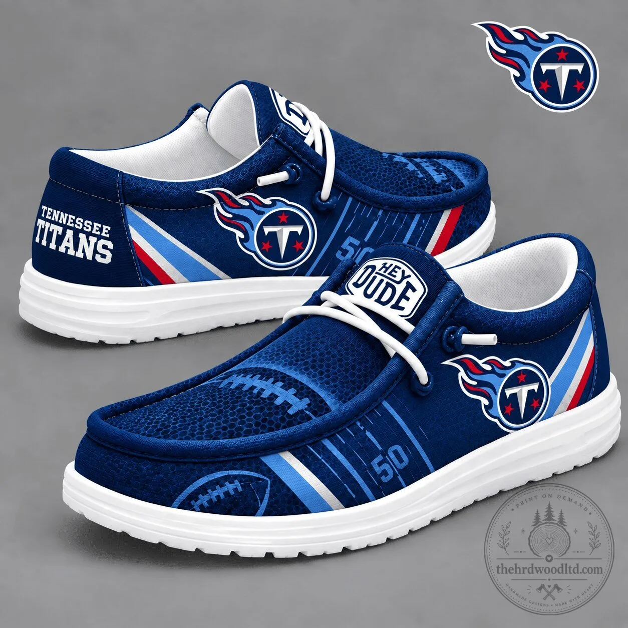 Tennessee Titans Football Team Logo Blue Custom Design Shoes