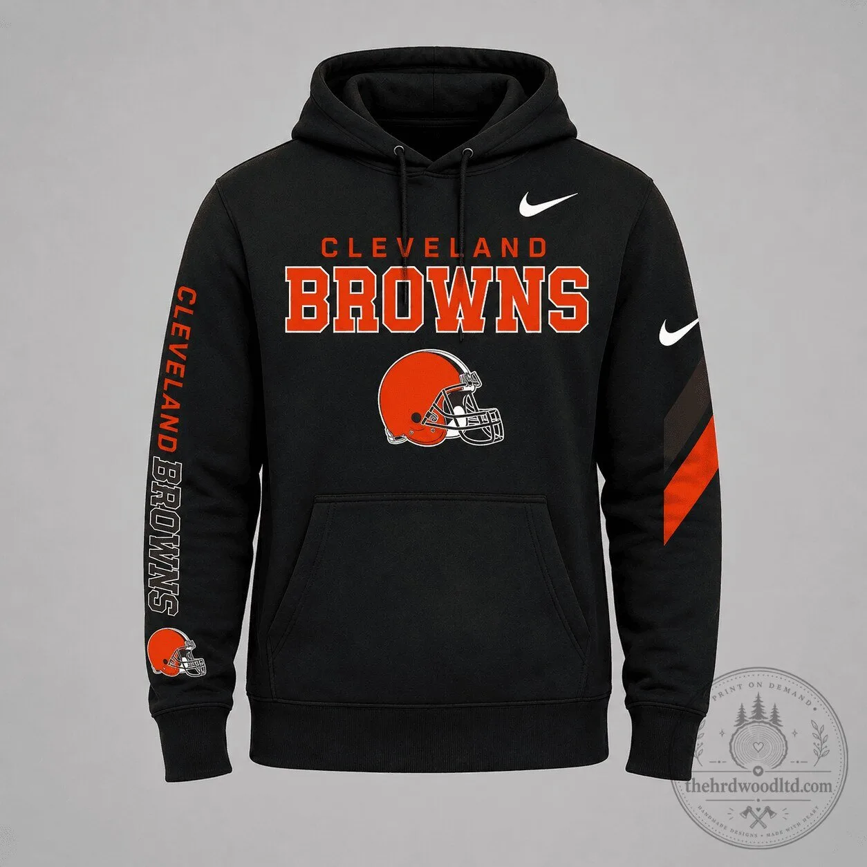 Cleveland Browns Football Team Black Nike Style Pullover Hoodie