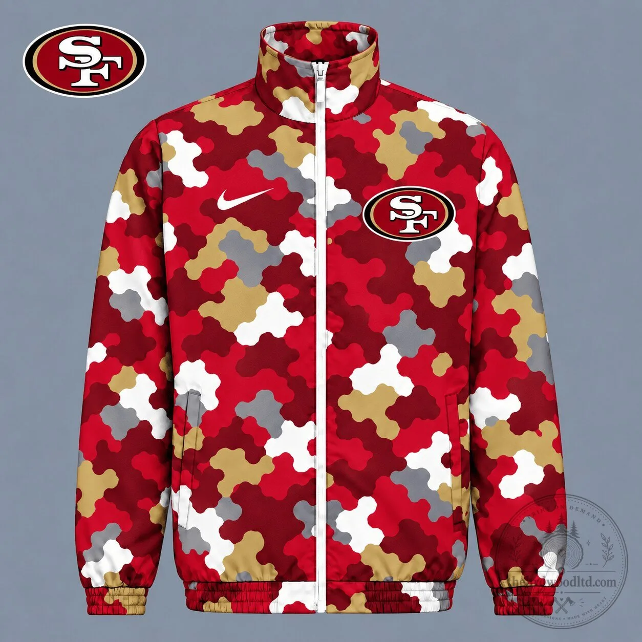 San Francisco 49ers Camouflage Full-Zip Retro Jacket