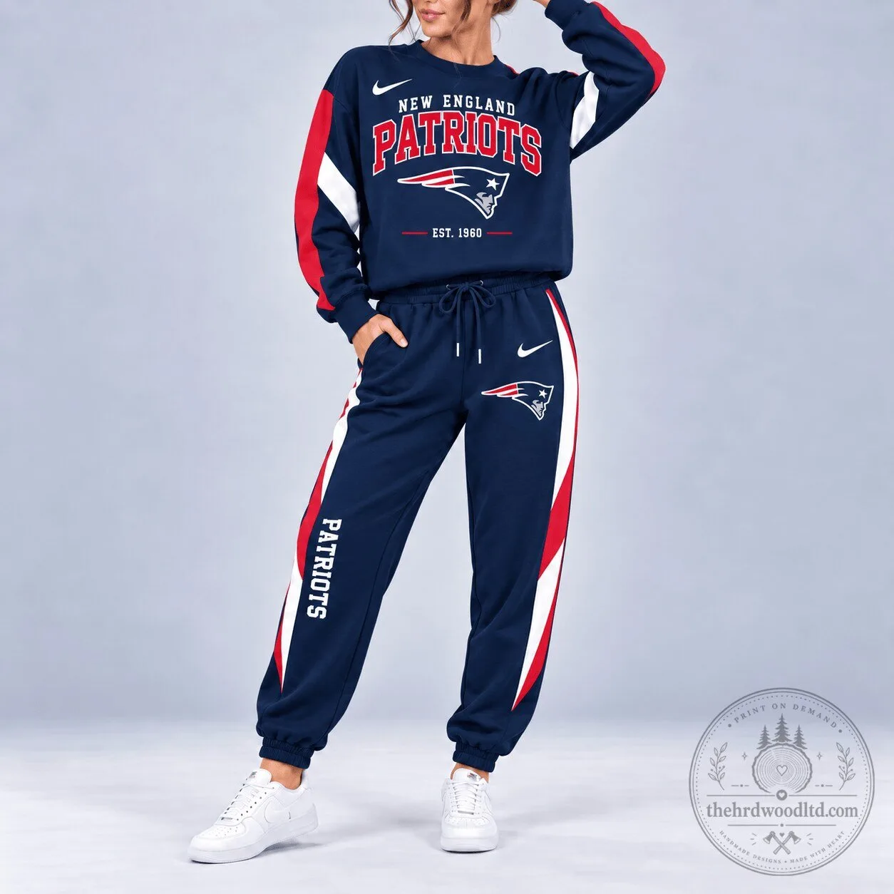 New England Patriots National Football League Team Spirit Crewneck Sweatshirt