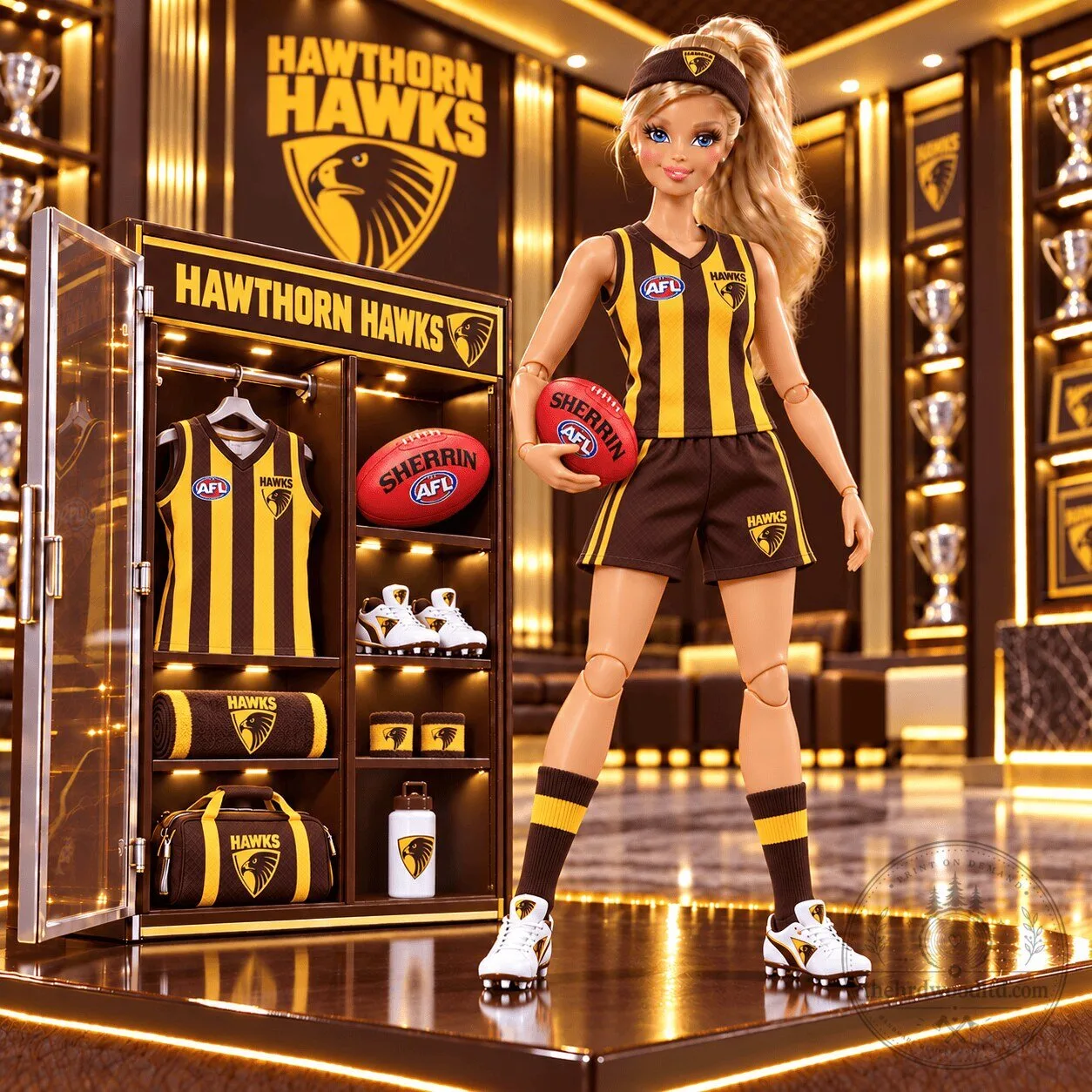 Hawthorn Hawks Australian Football League Commemorative Doll Figure