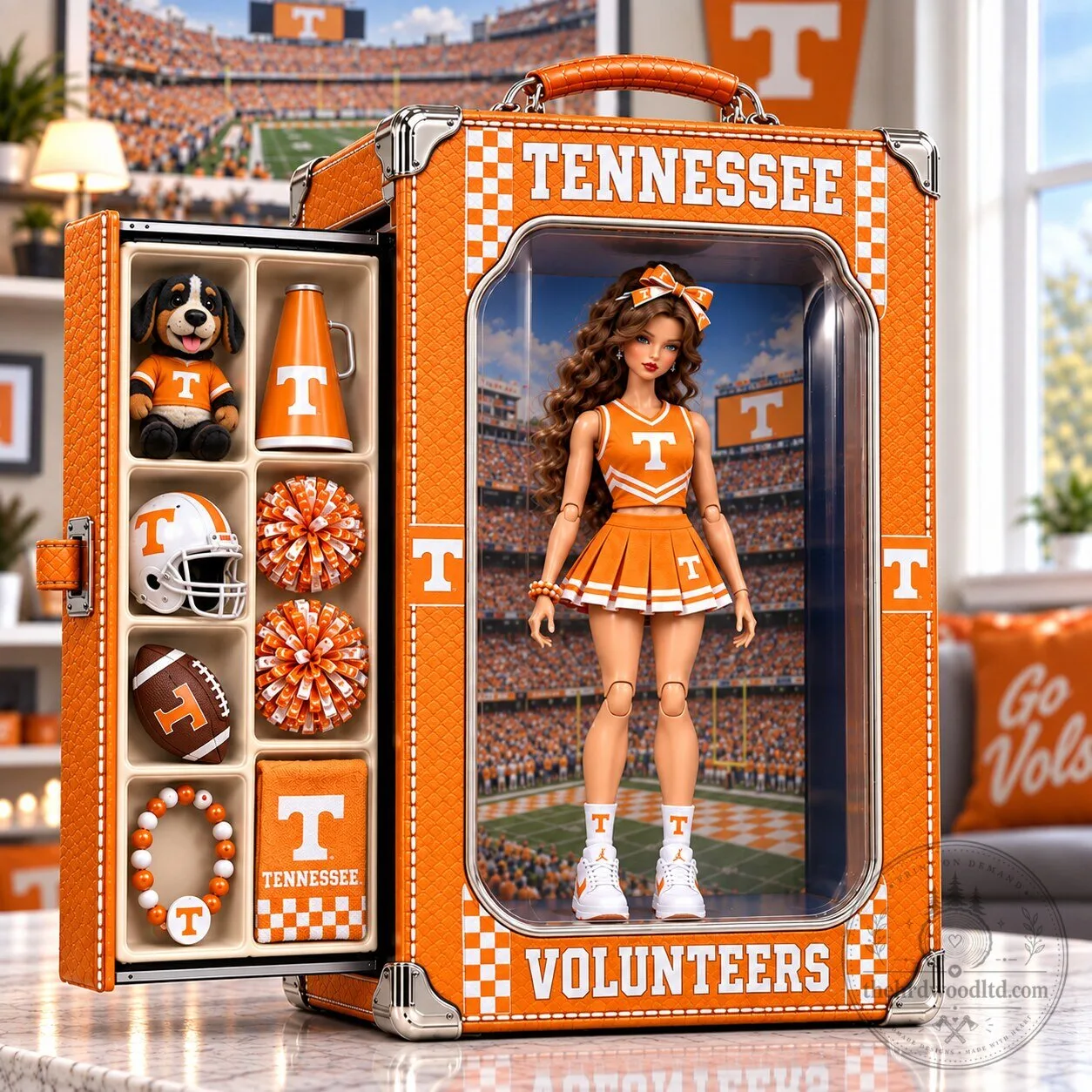 Tennessee Volunteers Cheerleader Doll Collectible Figure with Accessories