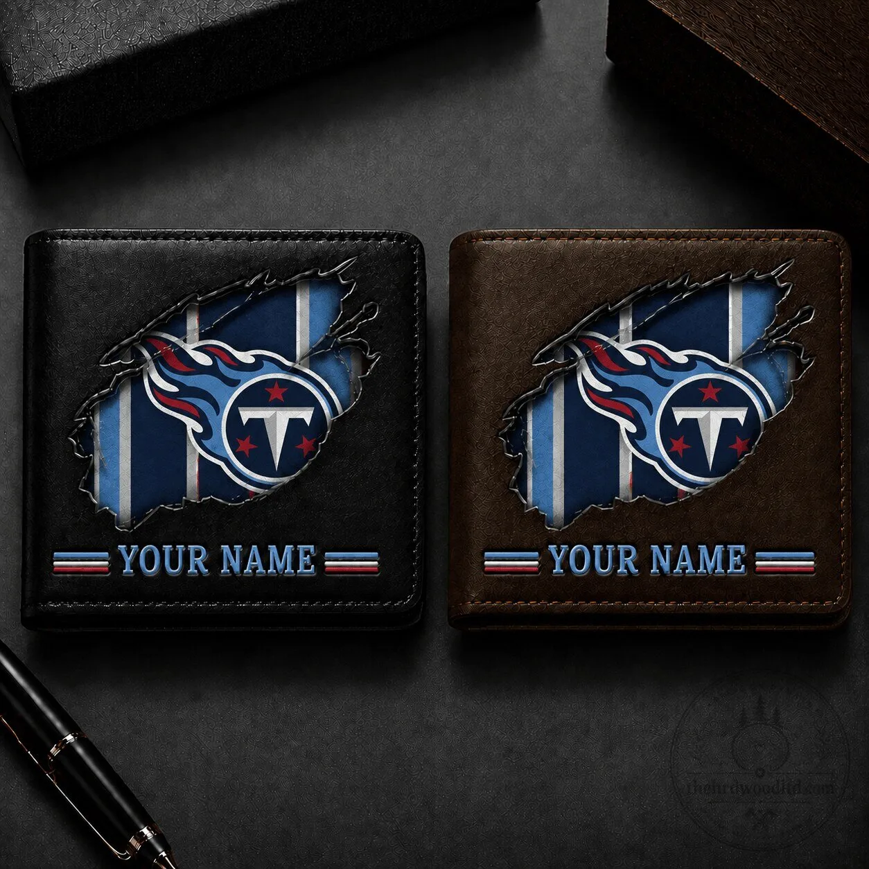 Tennessee Titans Custom Name Wallet - Personalized NFL Football Fan Gift