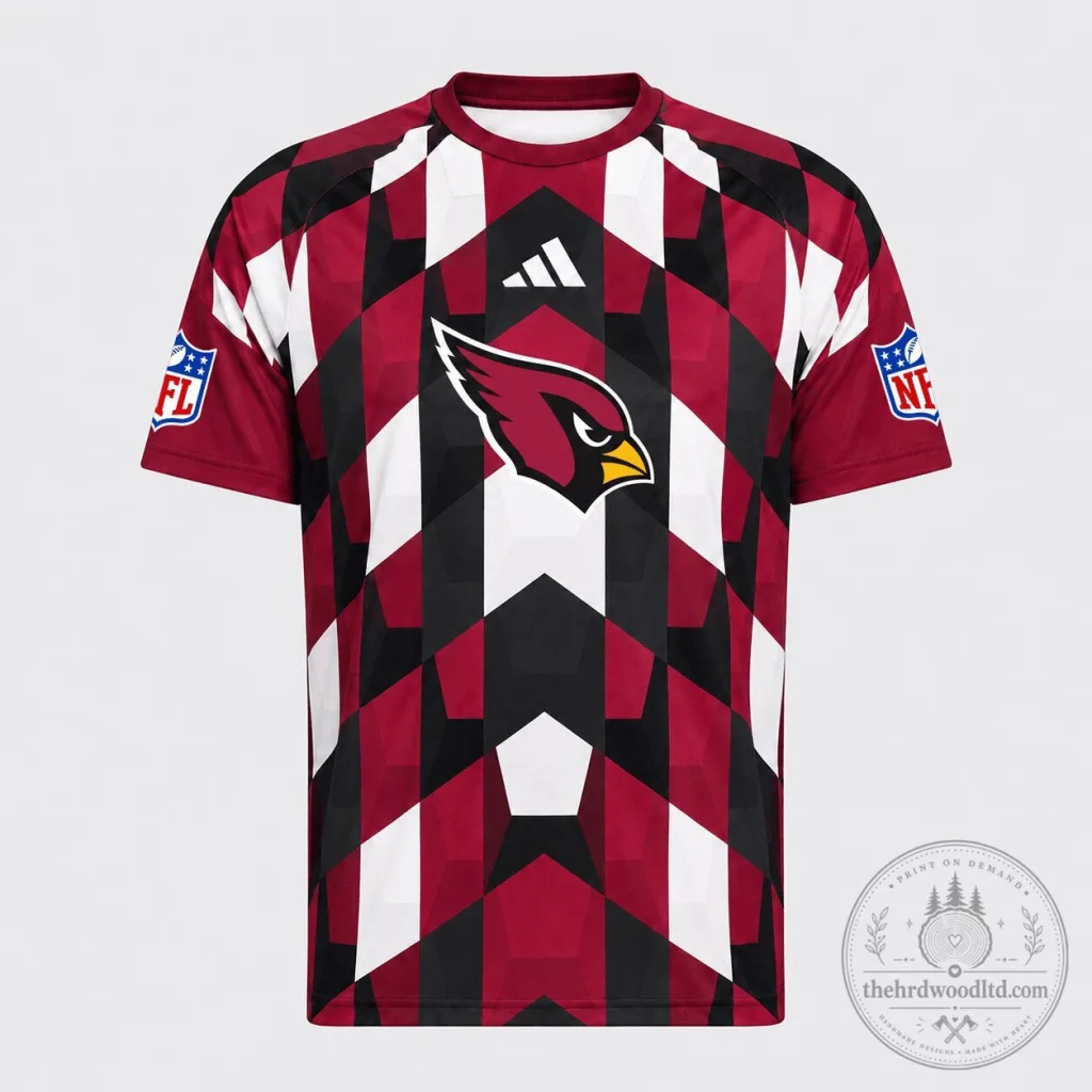 Arizona Cardinals Fan Performance T-Shirt NFL Geometric Pattern Arizona Cardinals Fan Performance T-Shirt NFL Geometric Pattern