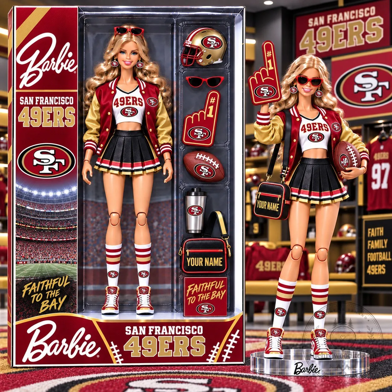 San Francisco 49ers Barbie Doll Collectible Figure