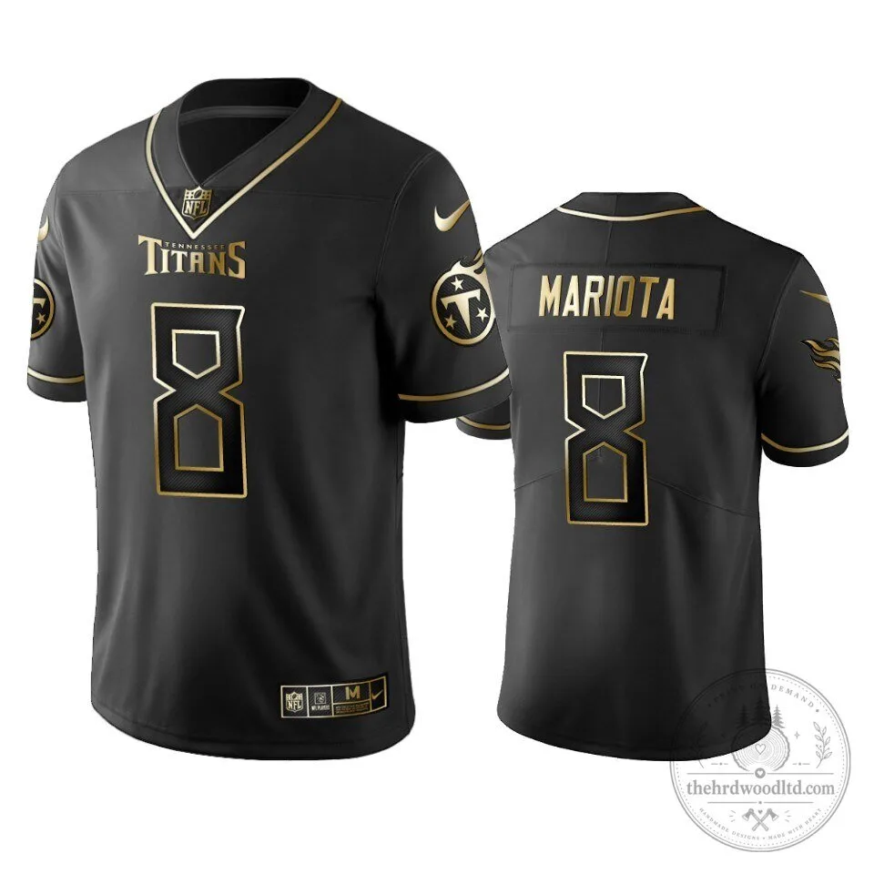 Marcus Mariota Tennessee Titans Black and Gold Football Jersey