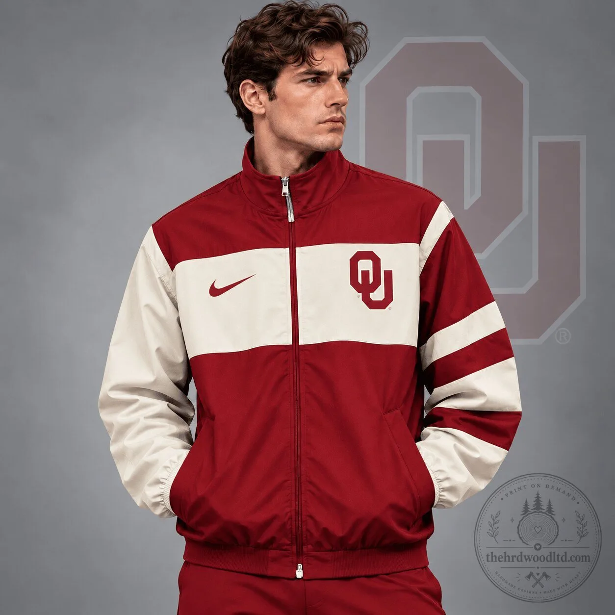 Oklahoma Sooners Nike Sideline Colorblock Full Zip Jacket
