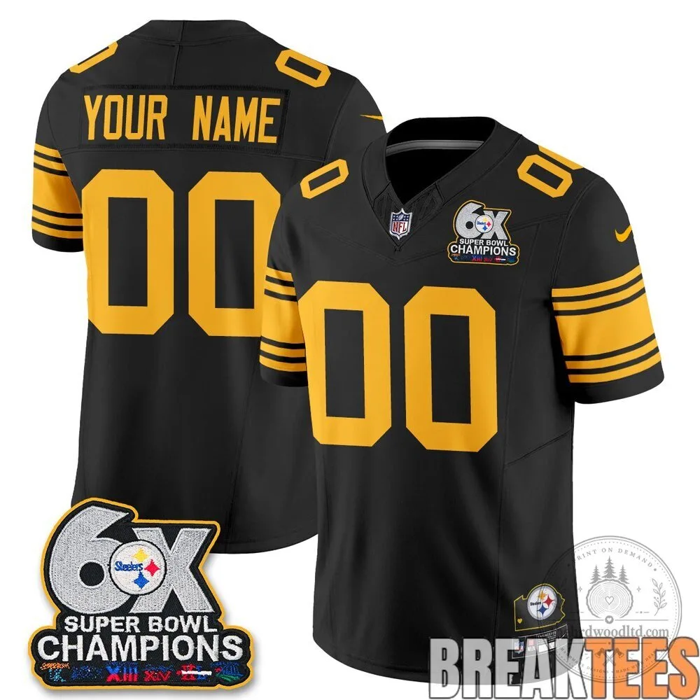 Pittsburgh Steelers Six-Time Super Bowl Champions Custom Football Jersey 5 Pittsburgh Steelers Six-Time Super Bowl Champions Custom Football Jersey