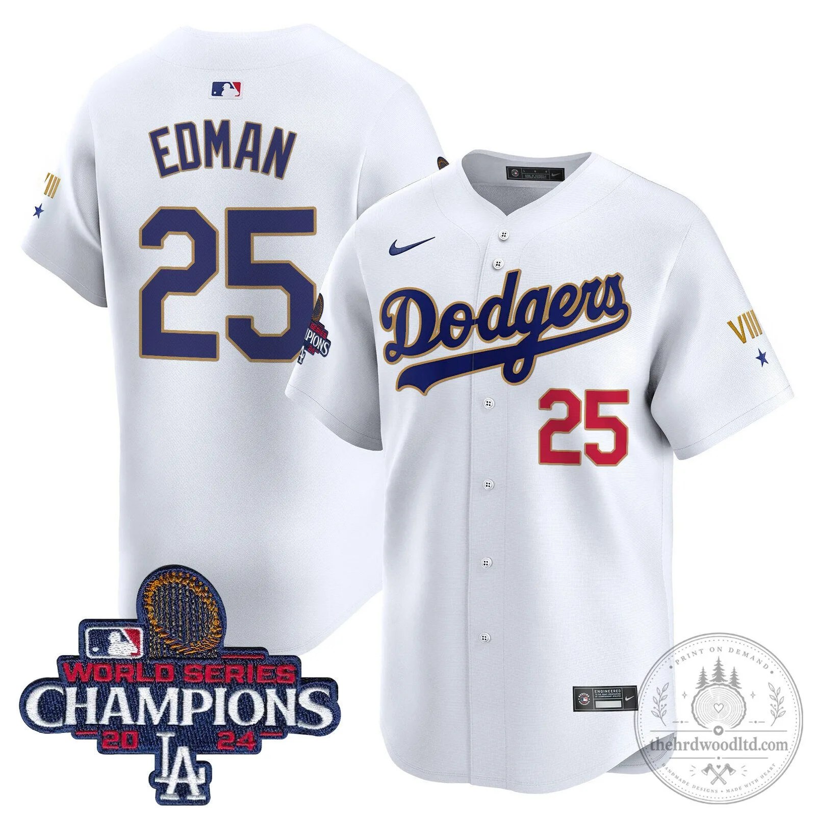 Dodgers Shohei Ohtani 2024 World Series Champions White Baseball Jersey 48 Dodgers Shohei Ohtani 2024 World Series Champions White Baseball Jersey
