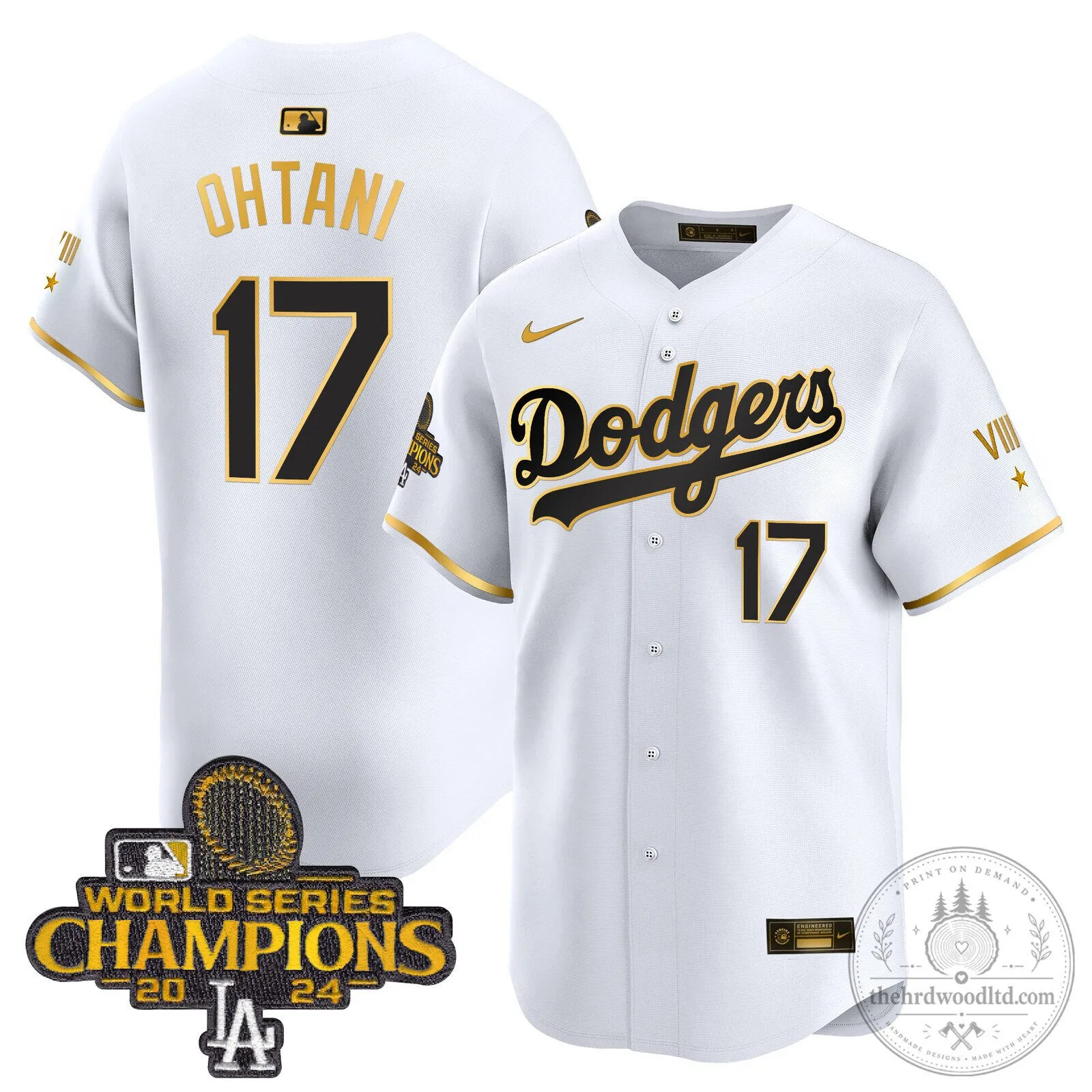 Dodgers Shohei Ohtani 2024 World Series Champions White Baseball Jersey 70 Dodgers Shohei Ohtani 2024 World Series Champions White Baseball Jersey