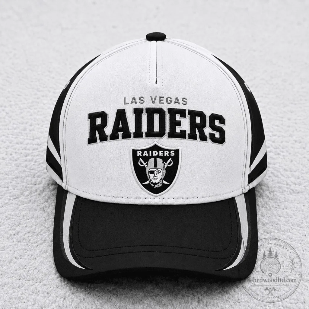 Las Vegas Raiders Football Team Black and White Fan Cap Hat Las Vegas Raiders Football Team Black and White Fan Cap Hat