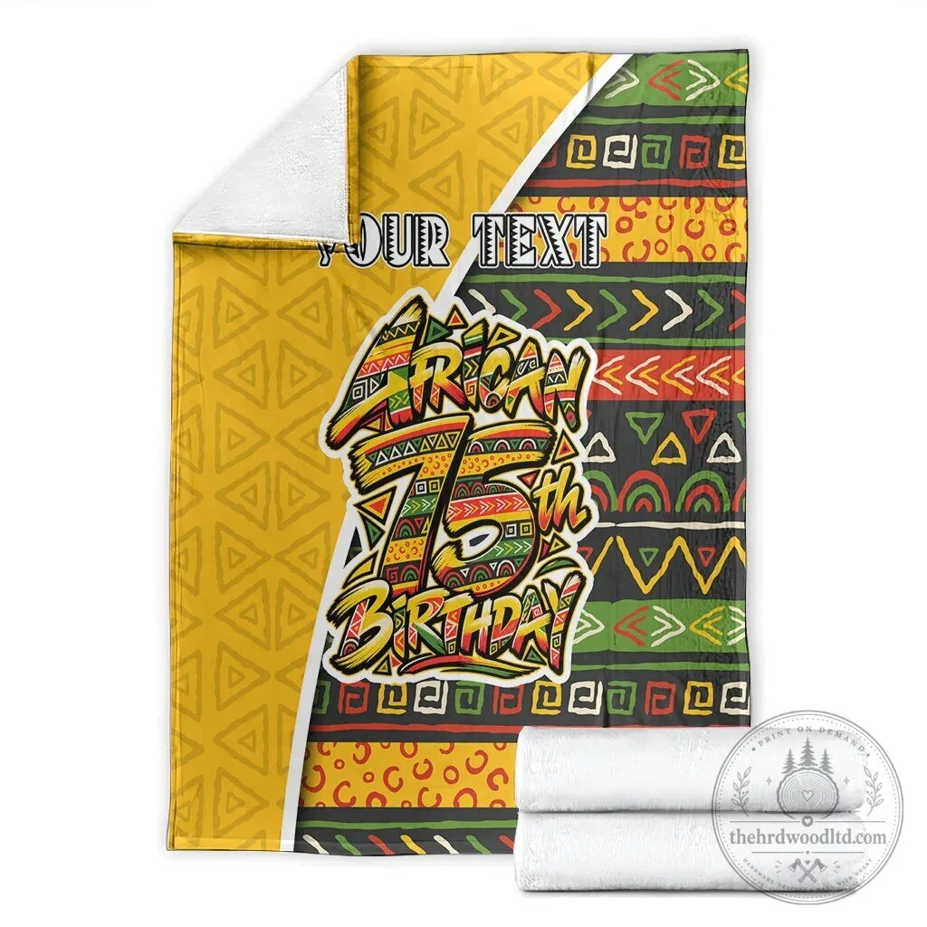 Personalized African 75th Birthday Blanket with Colorful Tribal Geometric Pattern 5 Personalized African 75th Birthday Blanket with Colorful Tribal Geometric Pattern