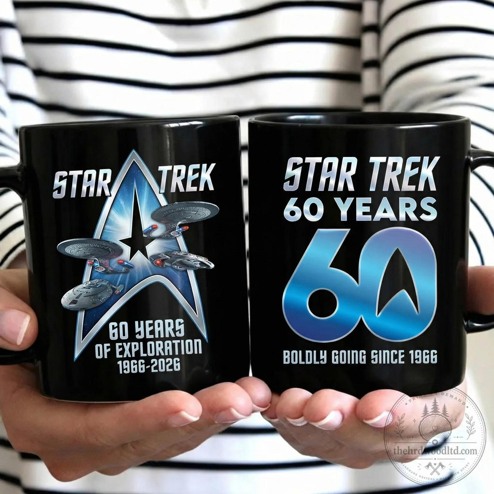 Star Trek 60th Anniversary 1966-2026 Exploration Black Coffee Mug