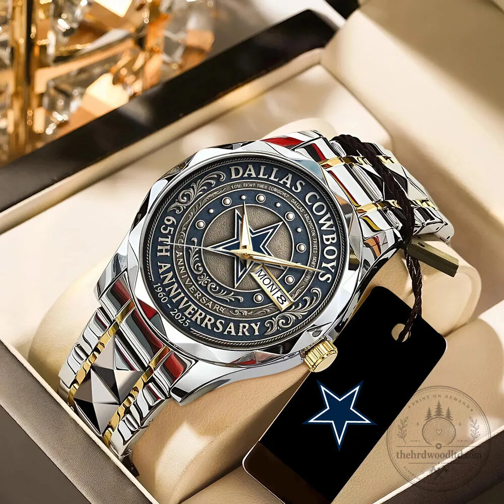 Dallas Cowboys 65th Anniversary 1960-2025 Commemorative Stainless Steel Watch