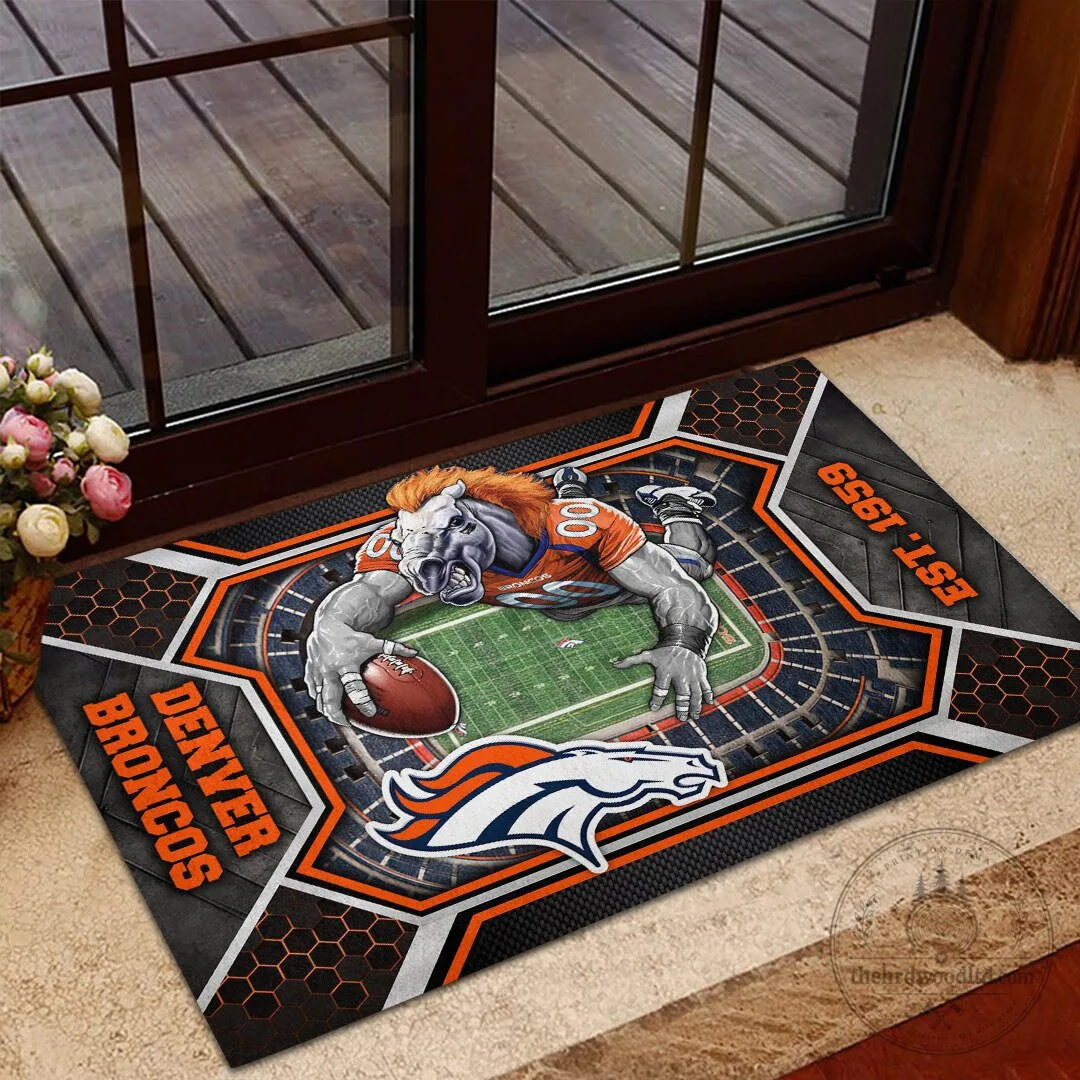 Denver Broncos Football Team Stadium Mascot NFL Doormat