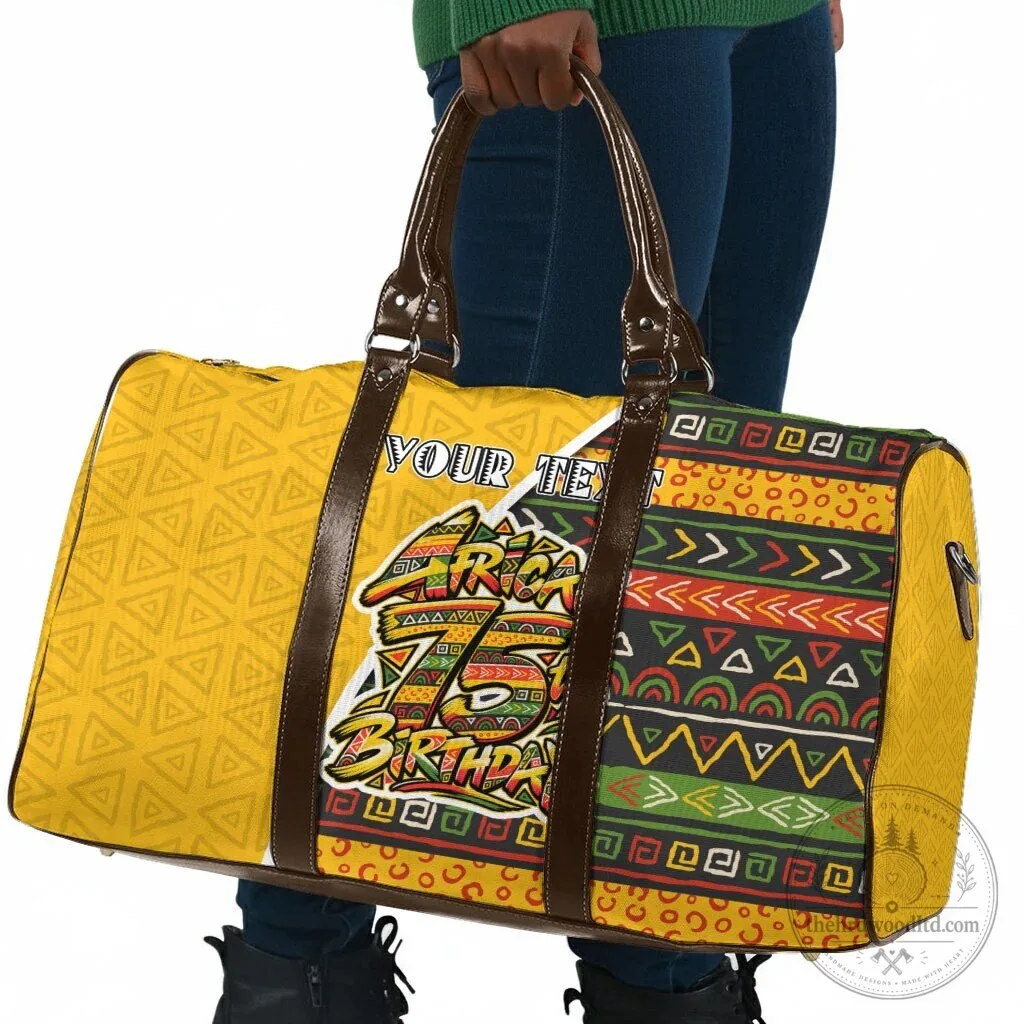 Personalized African 75th Birthday Travel Bag with Tribal Geometric Heritage Pattern 7 Personalized African 75th Birthday Travel Bag with Tribal Geometric Heritage Pattern