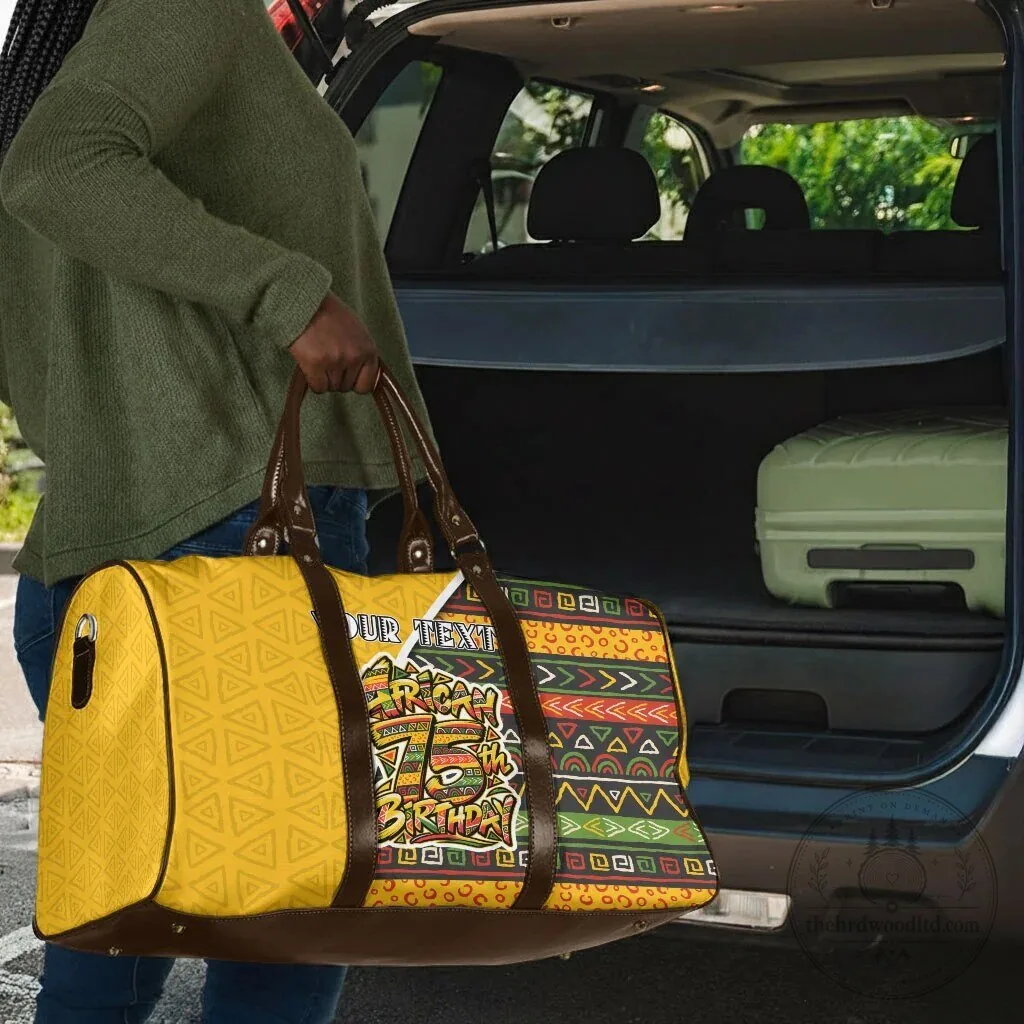 Personalized African 75th Birthday Travel Bag with Tribal Geometric Heritage Pattern 9 Personalized African 75th Birthday Travel Bag with Tribal Geometric Heritage Pattern