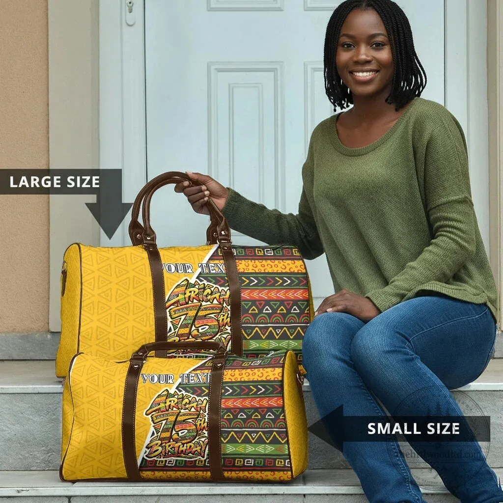 Personalized African 75th Birthday Travel Bag with Tribal Geometric Heritage Pattern 10 Personalized African 75th Birthday Travel Bag with Tribal Geometric Heritage Pattern