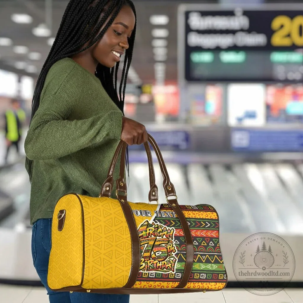 Personalized African 75th Birthday Travel Bag with Tribal Geometric Heritage Pattern 11 Personalized African 75th Birthday Travel Bag with Tribal Geometric Heritage Pattern