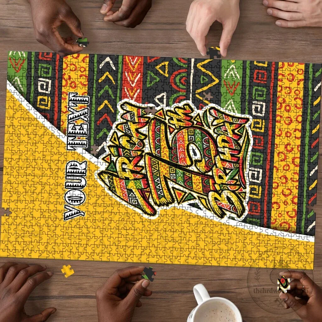 Personalized African 75th Birthday Puzzle with Tribal Geometric Heritage Pattern 6 Personalized African 75th Birthday Puzzle with Tribal Geometric Heritage Pattern
