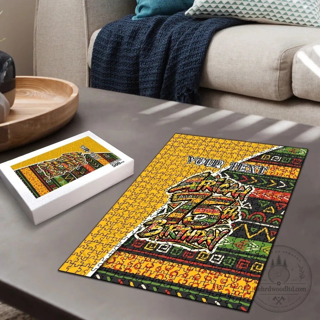 Personalized African 75th Birthday Puzzle with Tribal Geometric Heritage Pattern 8 Personalized African 75th Birthday Puzzle with Tribal Geometric Heritage Pattern