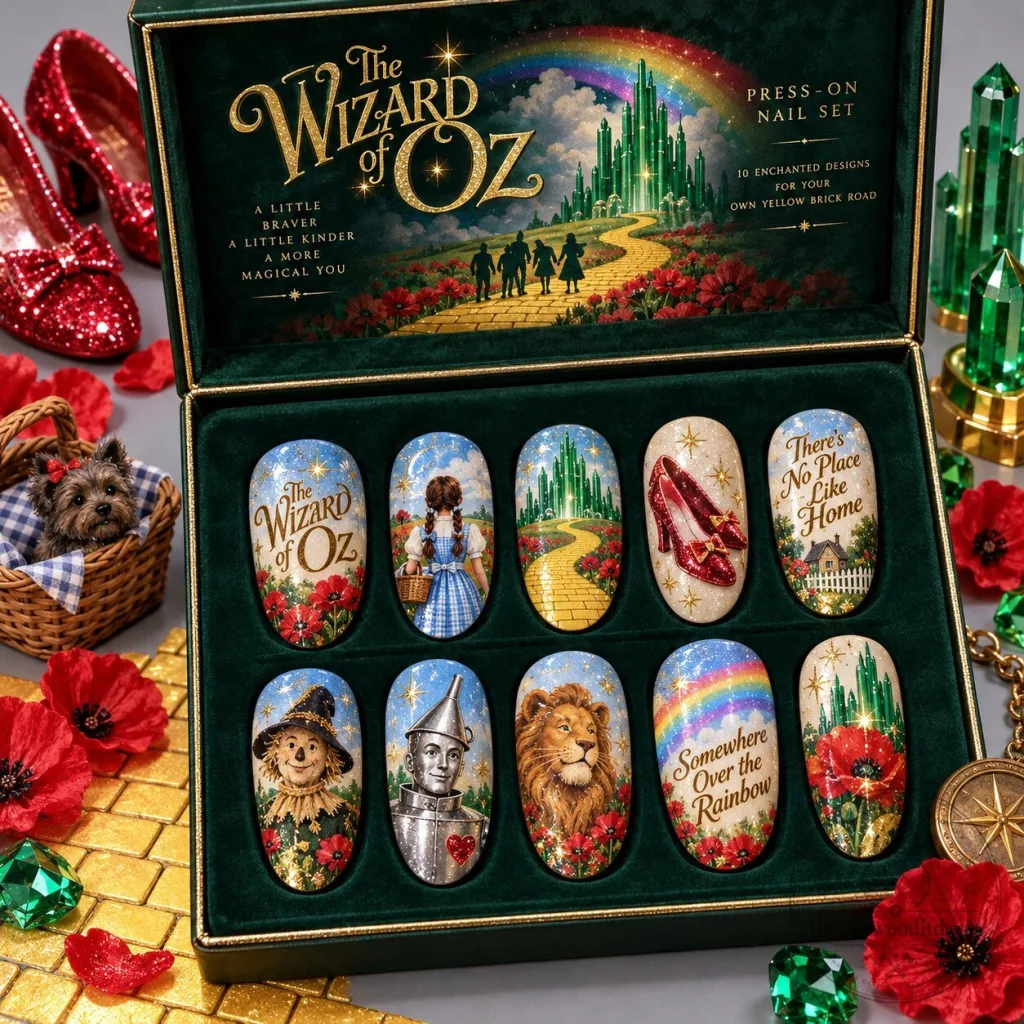 The Wizard of Oz Yellow Brick Road Character Press-On Nail Set The Wizard of Oz Yellow Brick Road Character Press-On Nail Set