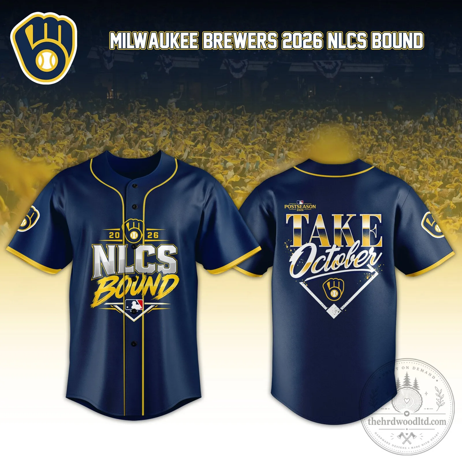 Milwaukee Brewers 2026 NLCS Bound Postseason Take October Baseball Jersey