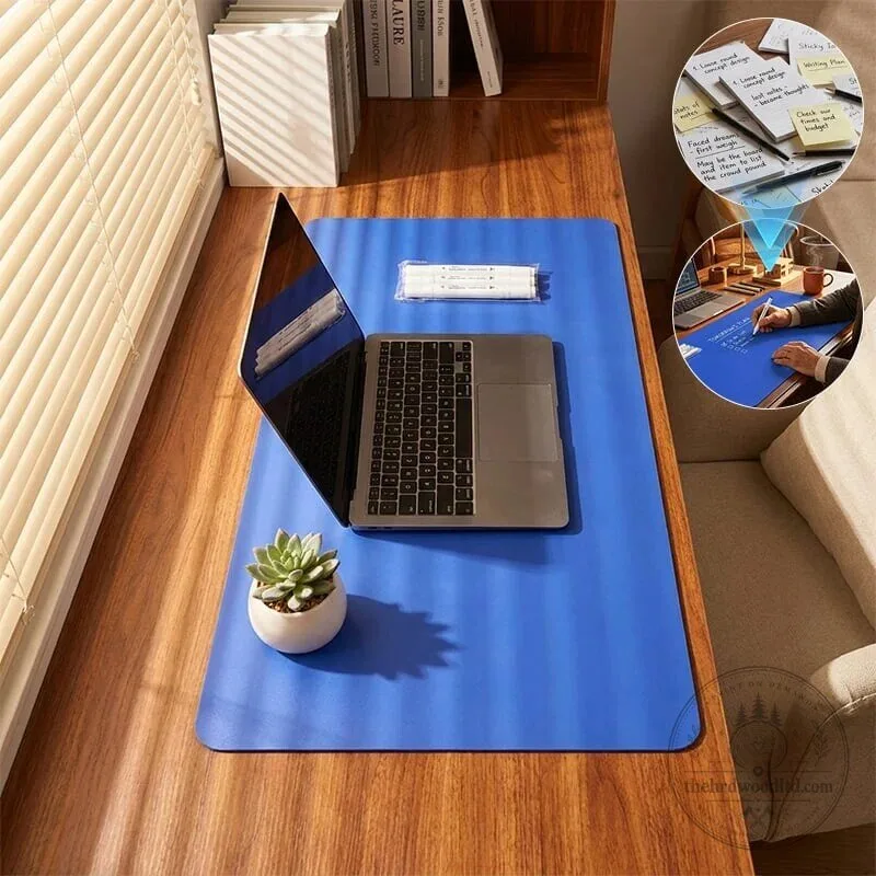 Blueprint-Inspired Reversible Desk Mat Set 📐 Protects Your Workspace in Style