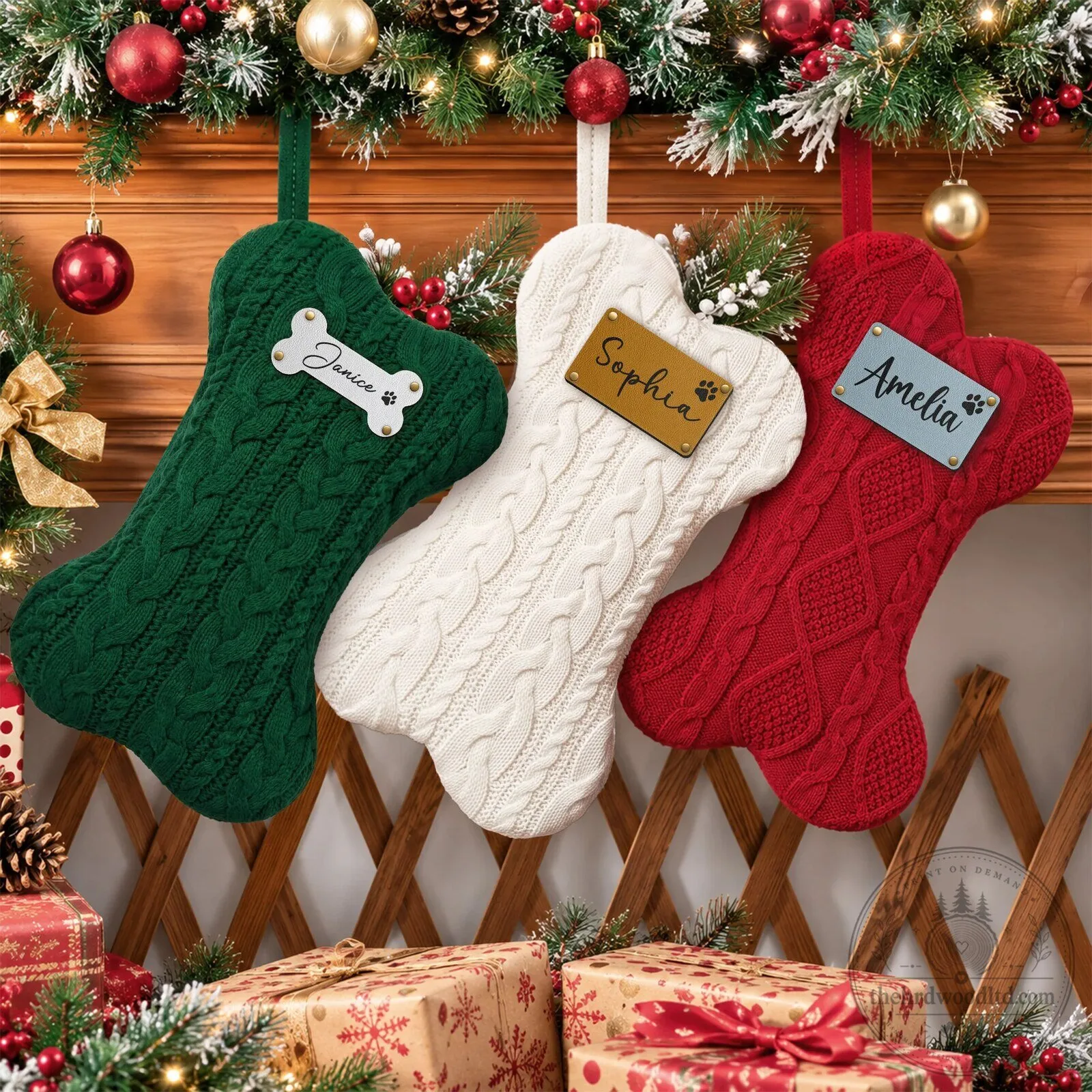Personalized Cable Knit Christmas Stocking with Custom Name Tag Holiday Decor 10 Personalized Cable Knit Christmas Stocking with Custom Name Tag Holiday Decor
