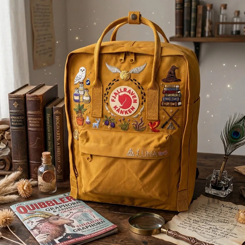 Harry Potter Magical Creatures and Spells Embroidered Backpack 11 Harry Potter Magical Creatures and Spells Embroidered Backpack