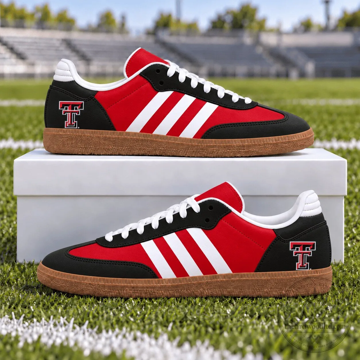 Texas Tech Red Raiders NCAA Football Team Three Stripes Samba Style Shoes